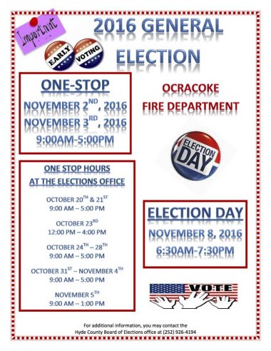 Early Voting starts October 20th on the mainland